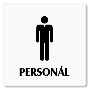 WC muži personál, 100x100mm, bílá, Nevada